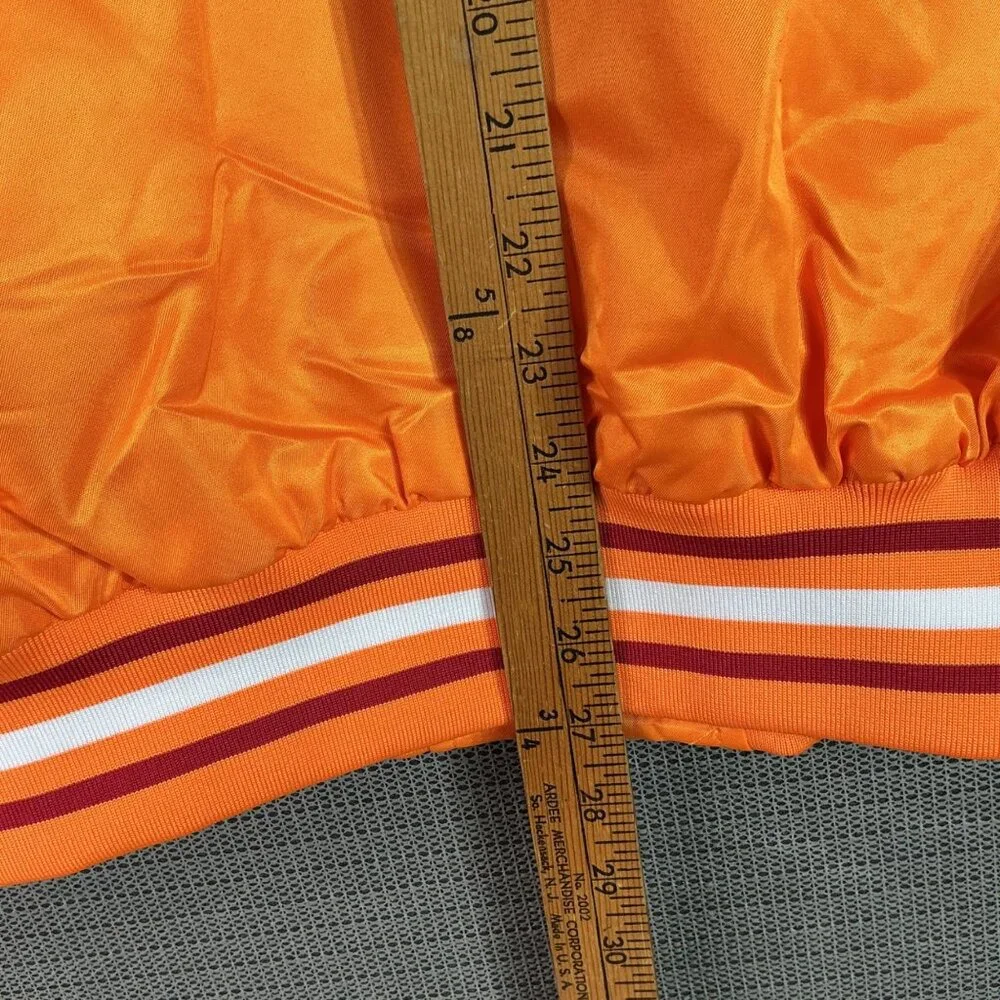 Tampa Bay Buccaneers NFL Ultra Game Mens Size Large Orange Satin Bomber Jacket - Picture 7 of 9
